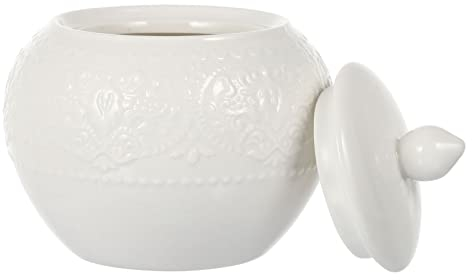 Contenitore Per Zucchero in Ceramica Con Coperchio Quadrato