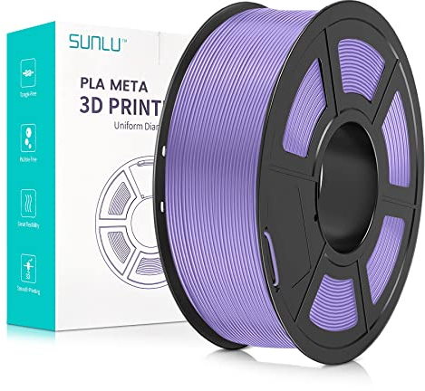 SUNLU High Speed PLA Meta Filament, 1kg PLA 3D Druckerfilament 1,75mm, Robusteres 3D Druckfilament, Maßgenauigkeit +/- 0,02mm, Kompatibel mit 3D FDM Druckern, 1kg Spule(2.2Pfund), Taro Lila