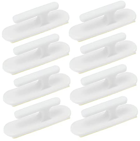 TOYANDONA Blind Rope Cord Cleats Window Cord Cleats Self-adhesive Wall-mounted Curtain Rope Hooks White 8pcs for Child Safety