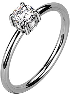 Paula & Fritz® Ring Damen Solitär-Ring Zirkonia Silber 316L Chirurgenstahl Größe 49 (15,6) - 62 (19,7) 2-mm breit Damenring Herrenring Partnerring