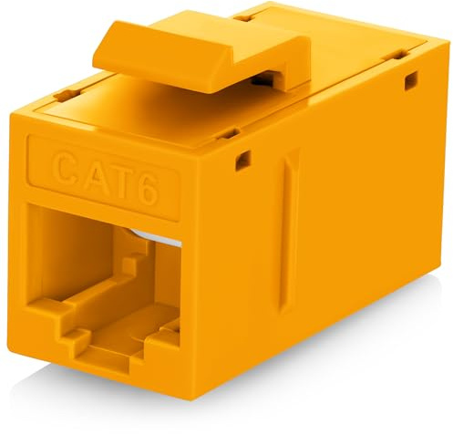 Everest RJ45 CAT6 Keystone Coupler in Yellow (6-Pack) - RJ45 & Cat6 Ethernet Keystone Jacks