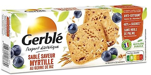 Gerblé – Galletas Gerblé Sándwiches sabor arándano con germen de arroz, 140 g – 140 g – 3 unidades – Se vende en set