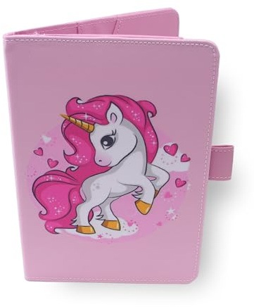 Protège Carnet De Santé Pour Bébé Fiile – Licorne – Format A5 15x21 cm – Rabats Pour Ranger Les Ordonnances