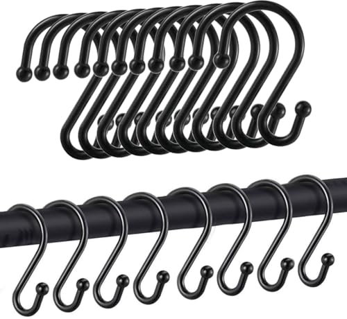 12 Stück S Haken Edelstahl S-förmige Haken Schwerlast Metall haken für für Badezimmer, Schlafzimmer, Büro, Küche, Geschäft
