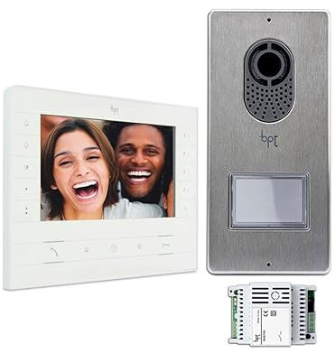 CAME Kit videocitofonico monofamiliare include videocitofono bianco FUTURA X1 vivavoce display LCD 7˝ tasti soft touch, targa esterna LCV/01, pulsante singolo con targhetta porta-nome e alimentatore