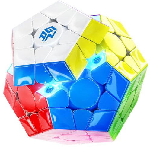 GAN Megaminx Zauberwürfel Maglev, Megamix Speed Cube mit 160 Magneten, Grau | Speedcube Würfel Schnell & Glattes & Verstellbare Spannung & Anti-POP, Lernspielzeug Geschenk für Kind Erwachsene, UV Coated