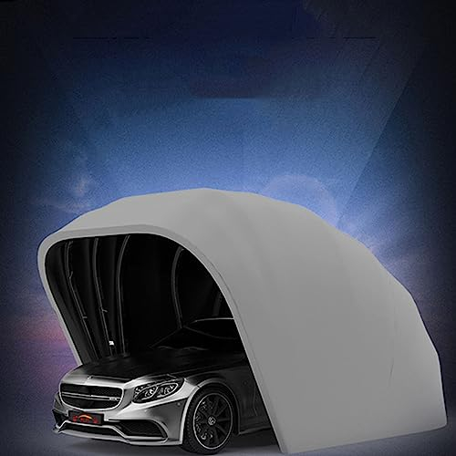 CCYENG Halbautomatische Mobile Garage aus Edelstahl, tragbarer, zusammenklappbarer Teleskop-Carport, sonnengeschützter Carport, leicht zu bewegen