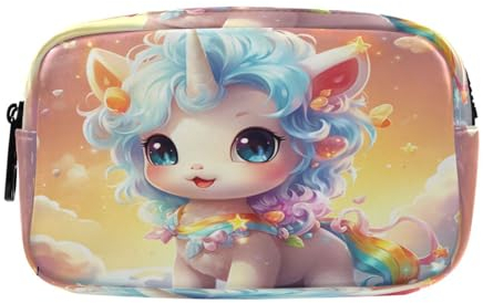 Cooles Aquarell-Einhorn Federmäppchen Federtaschen Mäppchen Große Kapazität Schlamperbox Kosmetik Make-up Tasche für Jungen Mädchen Schule Schüler