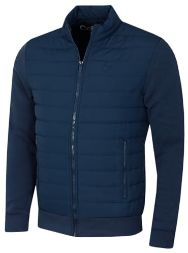 Calvin Klein Mens 2026 Hybrid Quilted Fleece Funnel Neck Jacket