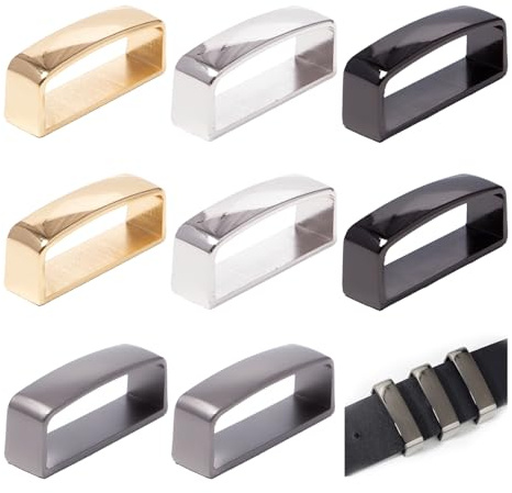 Sxutop 8 Stück Gürtelschnalle Herren 40mm Gürtelschlaufenhalter 43×12×18mm | Gürtelschlaufe aus Zinklegierung,Rechteckiger,Gürtelschlaufe,von 4 Farben,für 38-40 mm Breite Gürtel