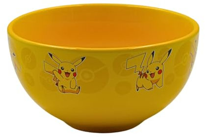 HOX Pokemon Pikachu Ceramic Soup & Cereal Bowl | Deep Bowls for Breakfast | Bowls for Oatmeal, Ice Cream, Noodles & Salad | Officially Licensed Merchandise, Yellow