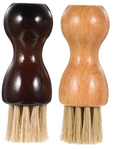 GALPADA 2stücke Schuhreinigungsbürste Mit Holzgriff Applikatorbürste Für Schuhe Borstenreiniger Für Lederprodukte Schuhputzbürste Effektive Schuhreinigungswerkzeuge