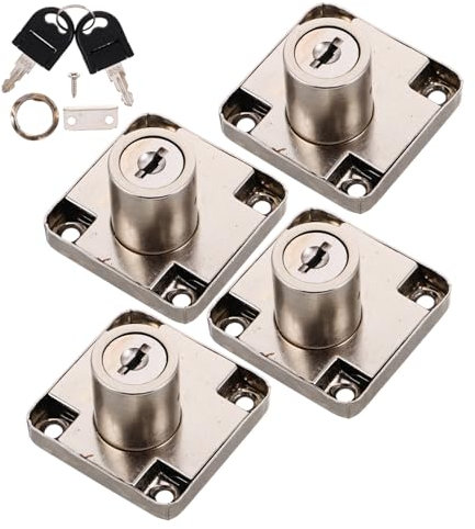 Uonlytech 4sets Cabinet Drawer Locks Office Desk Locks for File Cabinet Easy Install Home Office