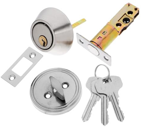 Angoily Finish Keyed Entry Deadbolt Auxiliary Lock Security for Home and Business for Enhanced