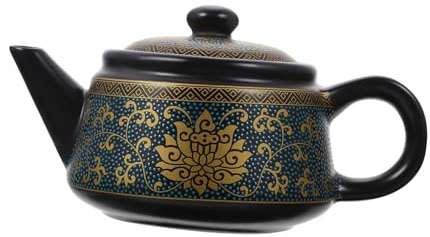 FUNOMOCYA Vintage Ceramic Teapot 250ml Heat-Resistant Floral Tea Kettle Home Tea Maker Pot for Tearoom and Daily Brewing