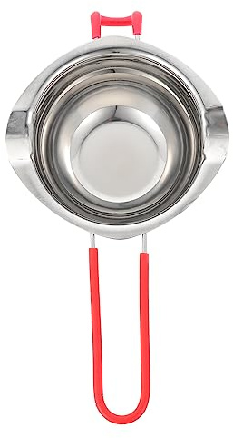 WEKADRIN 2 Piezas Olla para Derretir y Chocolate Inoxidable con Mango Aislante Resistente al Calor para Cocina y Horneado para Fundir Queso y Cera Baño María Fácil de Limpiar y