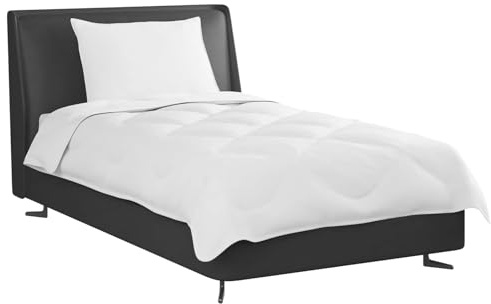vidaXL Duntäcke med kudde 2 st Vit Mikrofiber
