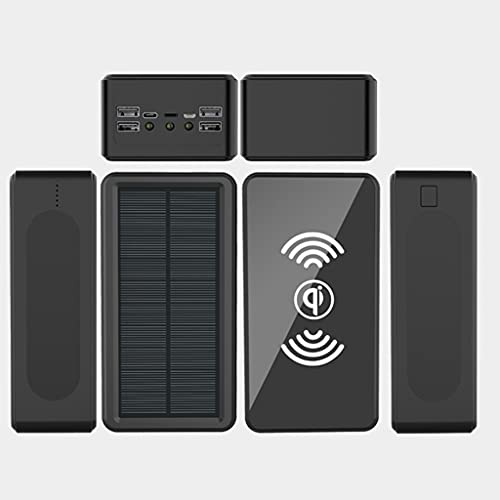 Power Bank Caricabatterie portatile solare/solare ricaricabile/telefono cellulare portatile s/USB C/caricabatterie wireless e, nero, 50000 mAh