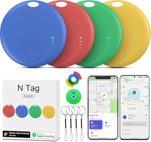 Air Tracker Android y iOS, Smart Tracker Localizador de Objetos Bluetooth, Compatible con Apple Buscar y Google Localizador, Localizador Bluetooth para Llaves, Cartera, Equipaje, Mochila (Multicolor)