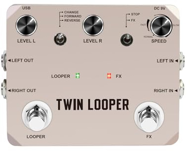 Luocute Guitar Looper Pedal, 11 Uppspelningstyper 10 Minuters Inspelning 24-bitars Sampling, med Zinklegeringsstruktur, Gitarrloopers Samplerseffekter för Elektriska Effekter och Bas