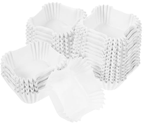 Veemoon Pirottini di Carta Quadrati per Muffin e Cupcake Grandi 2000 Pezzi, Rivestimenti Alimentari Antiolio per Feste e Dessert, Monouso per Cucina e Buffet