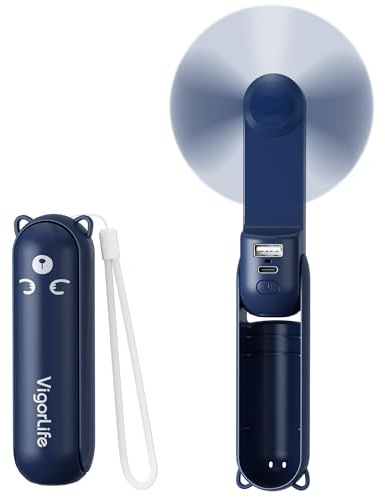 VigorLife Mini Ventilador Portátil 3 en 1 Recargable Ventilateurs de Poche