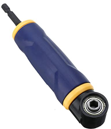 Soporte para portabrocas de 90 grados en ángulo recto, destornillador de vástago de perforación hexagonal de 1/4 pulgadas para herramientas de carpintería