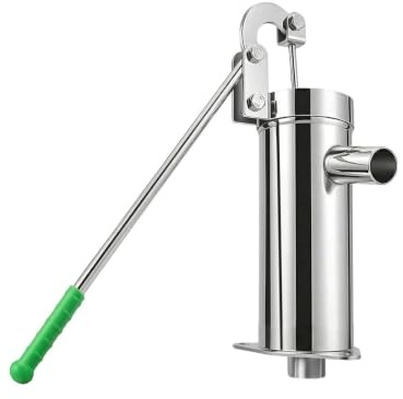 Set completo di pompa a manovella in acciaio inox, pompa da giardino per fontane, pompa dell'acqua manuale fino a 10 m di profondità, per casa, barile piovana, cortile e fattoria