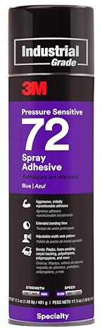 3M 30025 72 Pressure Sensitive Spray Adhesive, Blue 17.3 Net Ounces, Aerosol Can