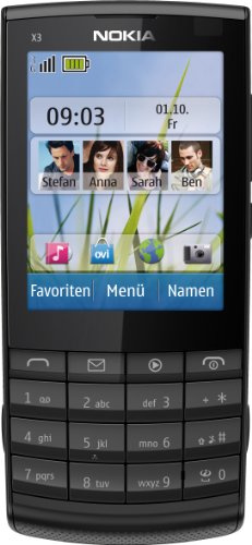 Nokia X3-02 Smartphone (6.1cm (2.4 Zoll) Display, WLAN, Touchscreen, 5 MP Kamera) metal