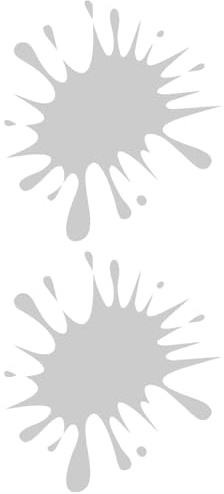 Samunshi® Farbkleckse Aufkleber Klecks Sticker 2er Set 2x8,5x9,5cm silber