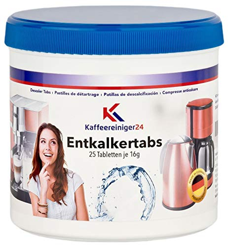 Entkalkungstabletten für Kaffeevollautomaten 25x 16g kompatibel mit z. Bsp. Siemens, Jura, Bosch, Miele - Entkalkertabletten auch für Kaffeemaschine geeignet