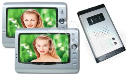 TrAdE Shop Traesio Kit Video CITOFONO BIFAMILIARE REGISTRA Telecamera IR 2 Monitor 7 LCD Colori