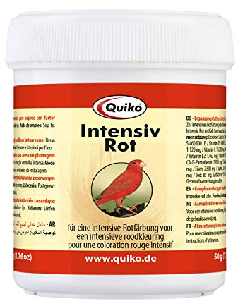 Quiko Intensive Röd 50g - Tillskottsfoder för prydnadsfåglar med röd faktor