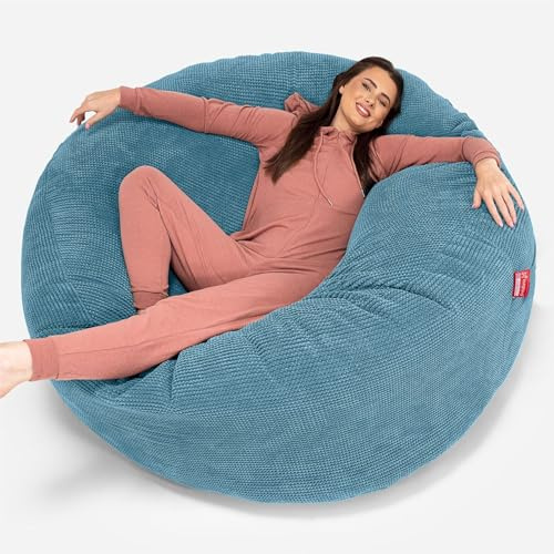 Lounge Pug, 'Mega-Mammoth' Sofa Sitzsack XXL, Schlafsofa, Pom-Pom Türkis