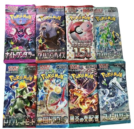 Pokémon Japanische Booster-Packungen, Mystery 4er-Pack Bundle, 151 Booster garantiert, Original Trading Card Game + Fancystuff24 Versandschutz + 10 Pennysleeves