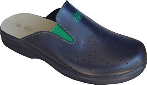 Sanital Light Zapatilla por CASA Hombre IN Cuero 1752 Marino - 41