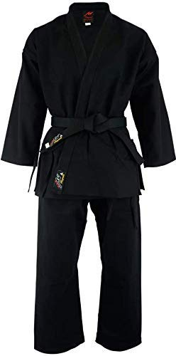 Playwell Karate Deluxe Heavyweight Nero 16oz Uniforme - Nuovo - Nero, 6/190cm