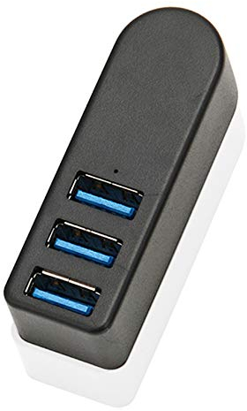 EasyULT Hub USB 3.0 a 3 Porte, SuperSpeed 5Gbps Ruotabile a 270 ° Mini Hub Esterno per PC, Notebook, MacBook, HDD Mobile(Nero)