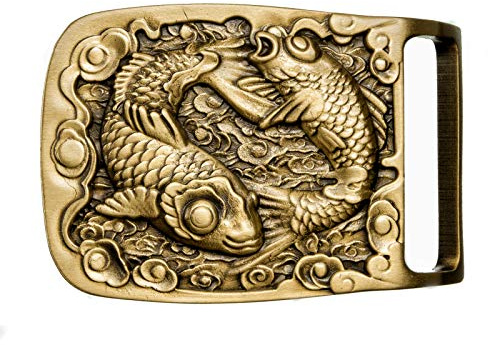 Piratenladen Messing Buckle, Fische, Angeln, Karpfen, Koi, Gürtelschnalle