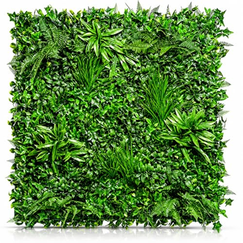 Floralcraft Artificial Plant Wall Panels 50x50cm – Tropical Greenery Hedge Panels, Faux Living Wall, Garden Privacy Screening, Fence Covering, Wedding & Event Backdrop
