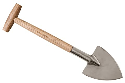 Kent & Stowe Edelstahl Staudenspaten, Spitzkopf Gartenspaten zum einfachen Durchschneiden von Wurzeln, Ganzjährig Gartengeräte aus Edelstahl und Eschenholz