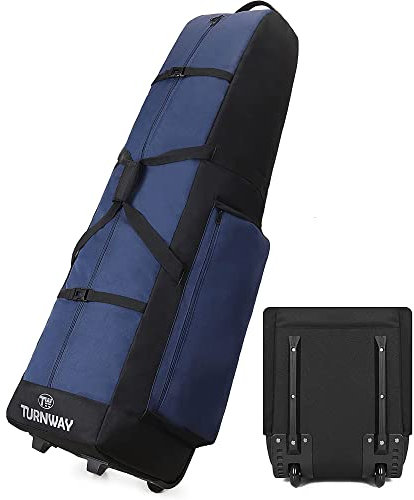 TurnWay Faltbare Golf-Reisetasche, strapazierfähige 900D-Polyester-Golf-Schlägertasche, wasserdichte Golf-Tragetasche, weiche geräumige Größe für Golfausrüstung, Transport (blau)