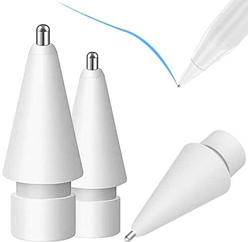 3 Stück Spitzen Ersatz für Apple Pencil 1/2/Pro Generation, Hochempfindliche Ersatzspitzen und Präziser Steuer Stift/Eingabestift Nib für iPad Pencil