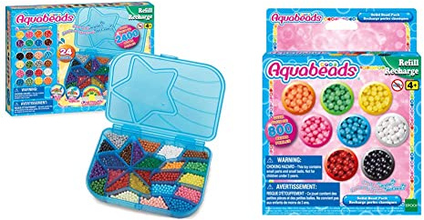 Aquabeads 31502 Maxi Perlen Nachfüllpack - Nachfüllset Nachfüllpack, 31.12 x 5.08 x 23.5 cm & Aquabeads 31517 Perlen, Multi Color, 18 cm