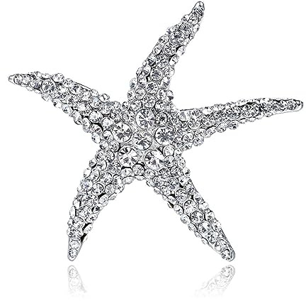 Broche Étoile De Mer En Alliage Avec Boutonnière Pleine De Diamants