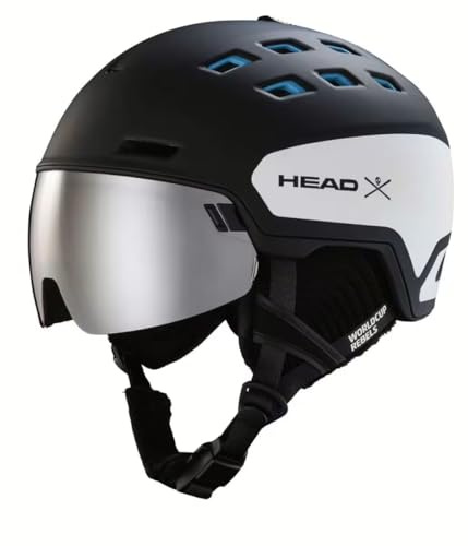 Skihelm Snowboardhelm Ski Snowboard Helm - HEAD Radar WCR - Größe: XS/S (52-55cm) - Farbe: schwarz - mit Visier - Unisex
