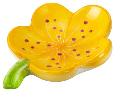 HuaLiSiJi Piattino Portasapone Ceramica Portasapone Bagno, Scatola di Sapone per Una Lunga Durata, Adatto per Tutte Le Misure Comuni di Sapone Solido (Giallo)