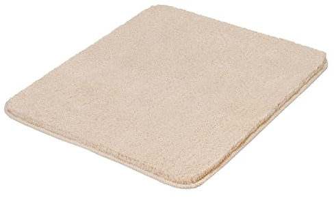Kleine Wolke Badteppich Marco Sandbeige 50 x 60 cm | Rutschhemmende Unterseite, für Fußbodenheizung, maschinenwaschbar, 100% Polyester