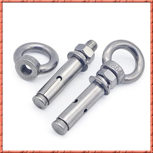 Ankerbolzen, Spreizhülsen-Ankerschraubenbolzen, Edelstahl 304 M6 M8 M10 M12 Hebering-Spreizhakenschraube (Abmessungen: M12 x 80 (2 Stück)) (Größe: M6 x 120 (10 Stück). (Size : M12x80(2 PCS))